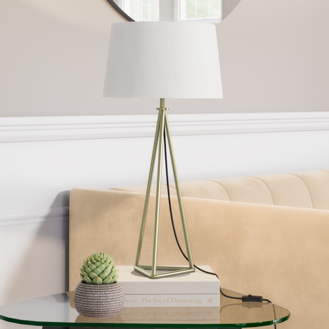 Gold Table Lamp with White Shade - Winslow