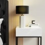 Black and Concrete Table Lamp with Brass Detail - Fairburn