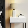Beige and Concrete Table Lamp with Brass Detail - Fairburn