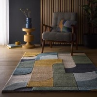 Geometric Blue Rug - 230 x 160 cm - Retro Deco - Origins