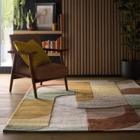 Geometric Brown Rug - 170 x 120 cm - Retro Deco - Origins