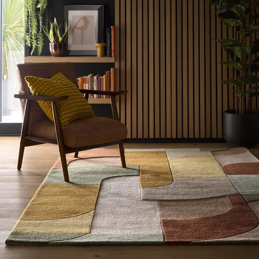 Geometric Brown Rug - 170 x 120 cm - Retro Deco - Origins