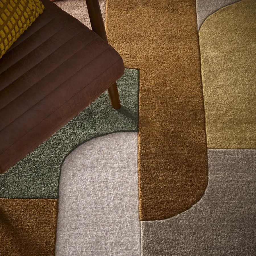 Geometric Brown Rug - 170 x 120 cm - Retro Deco - Origins