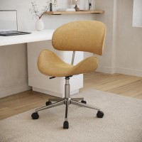 Tan Faux Leather Swivel Office Chair - Rafa Tan Faux Leather Swivel Office Chair - Rafa