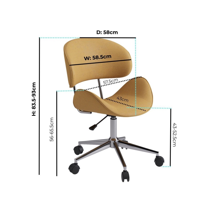 Tan Faux Leather Swivel Office Chair - Rafa