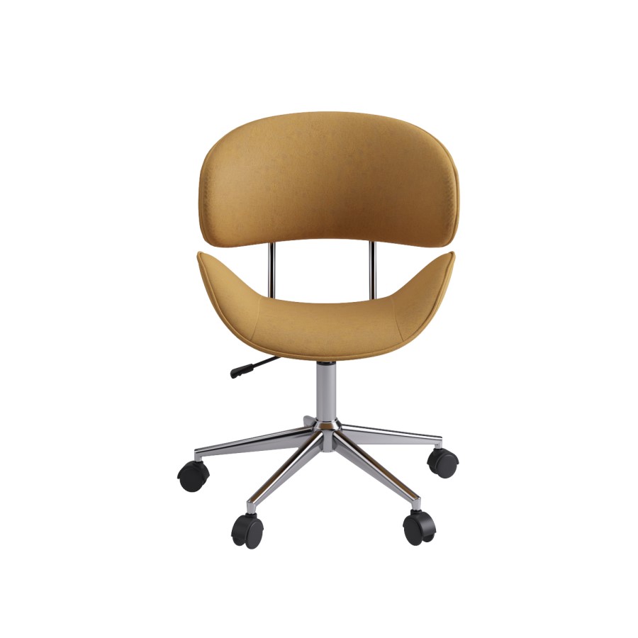 Tan Faux Leather Swivel Office Chair - Rafa