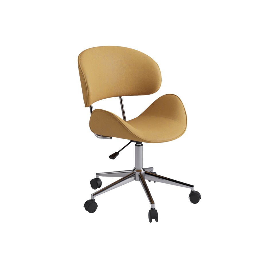 Tan Faux Leather Swivel Office Chair - Rafa
