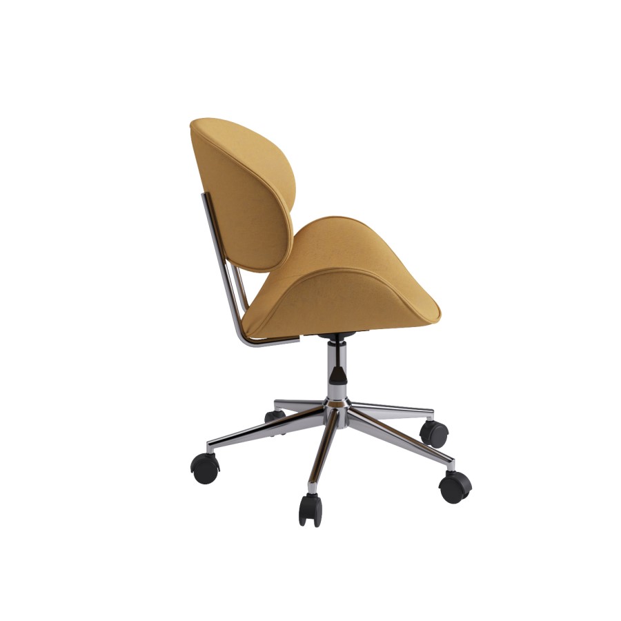 Tan Faux Leather Swivel Office Chair - Rafa