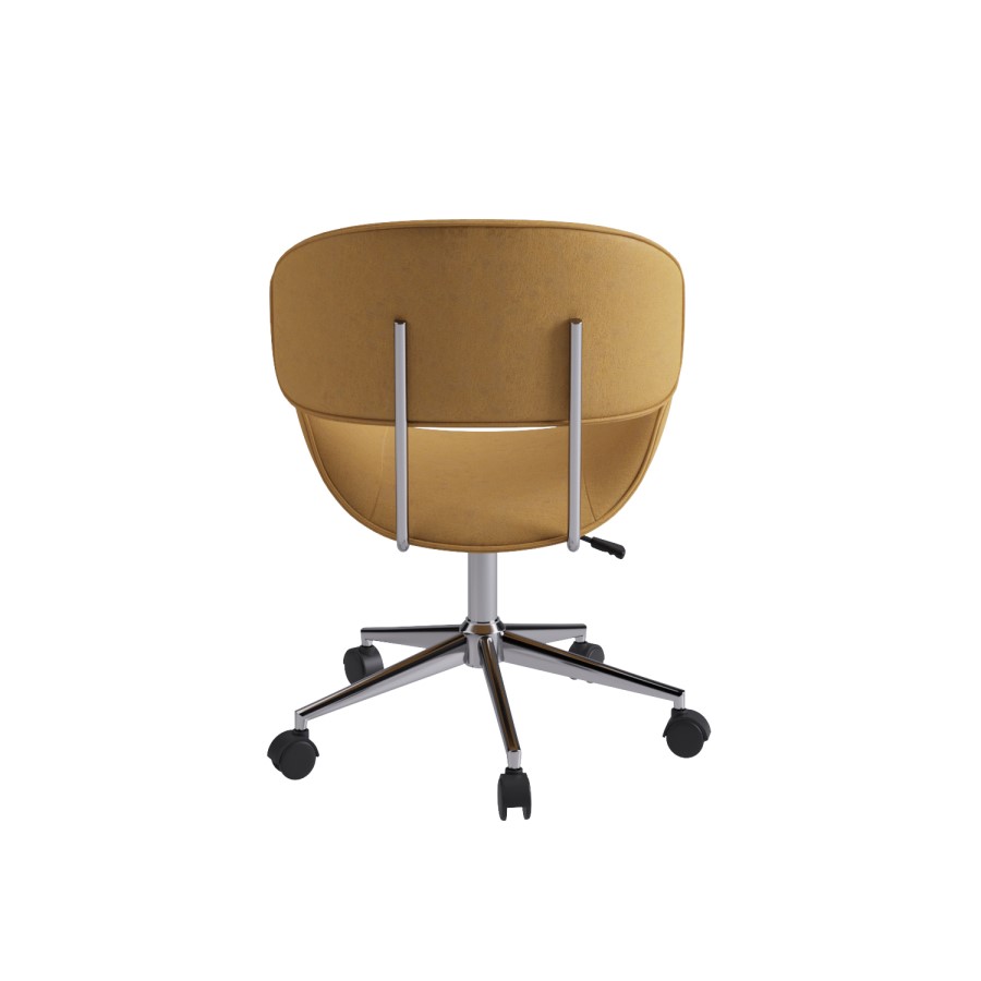 Tan Faux Leather Swivel Office Chair - Rafa