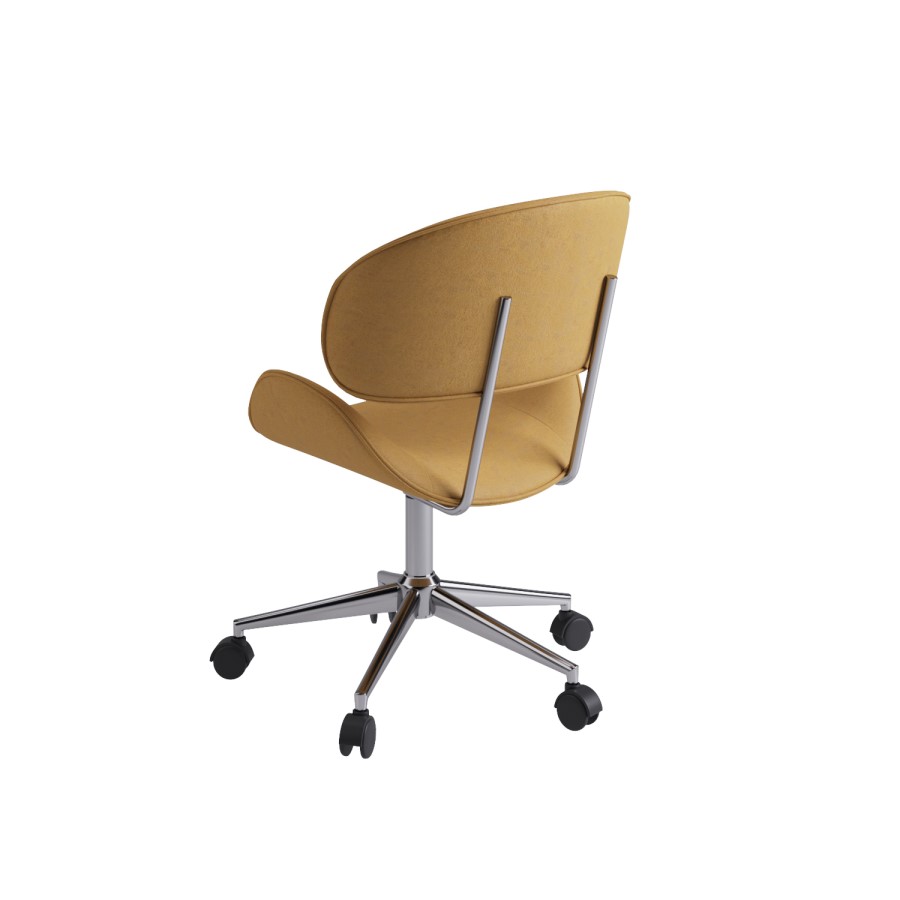 Tan Faux Leather Swivel Office Chair - Rafa