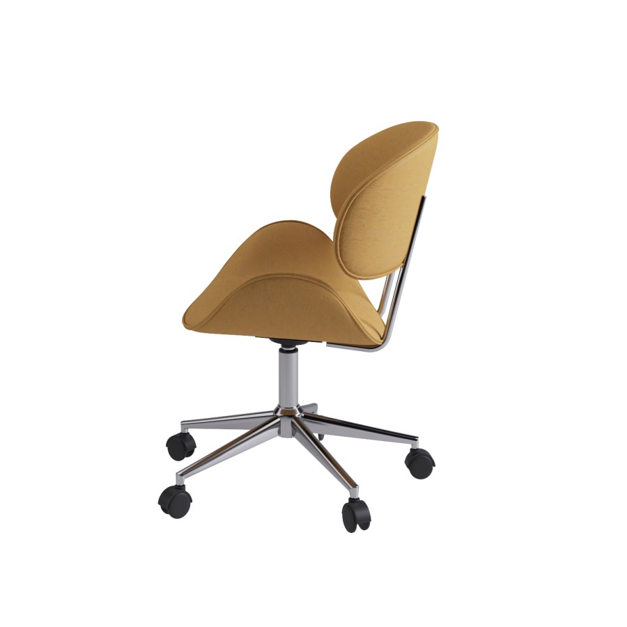 Tan Faux Leather Swivel Office Chair - Rafa