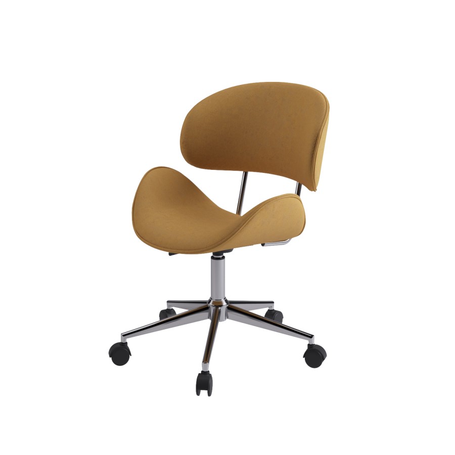 Tan Faux Leather Swivel Office Chair - Rafa