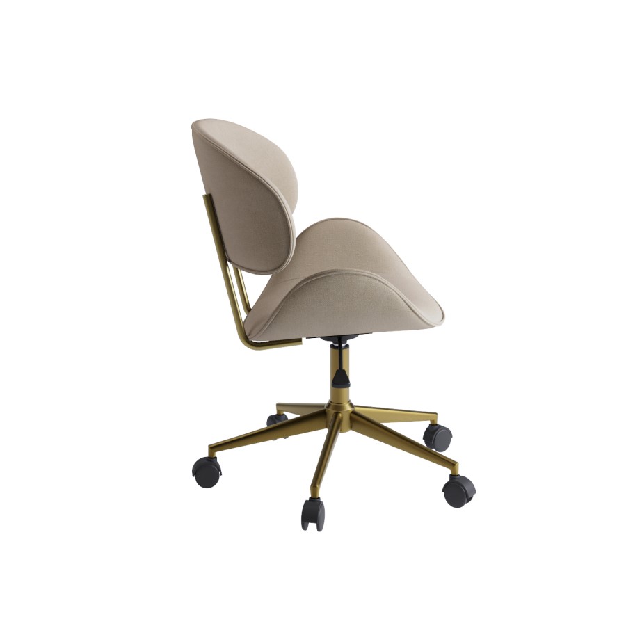 Beige Fabric Swivel Office Chair - Rafa