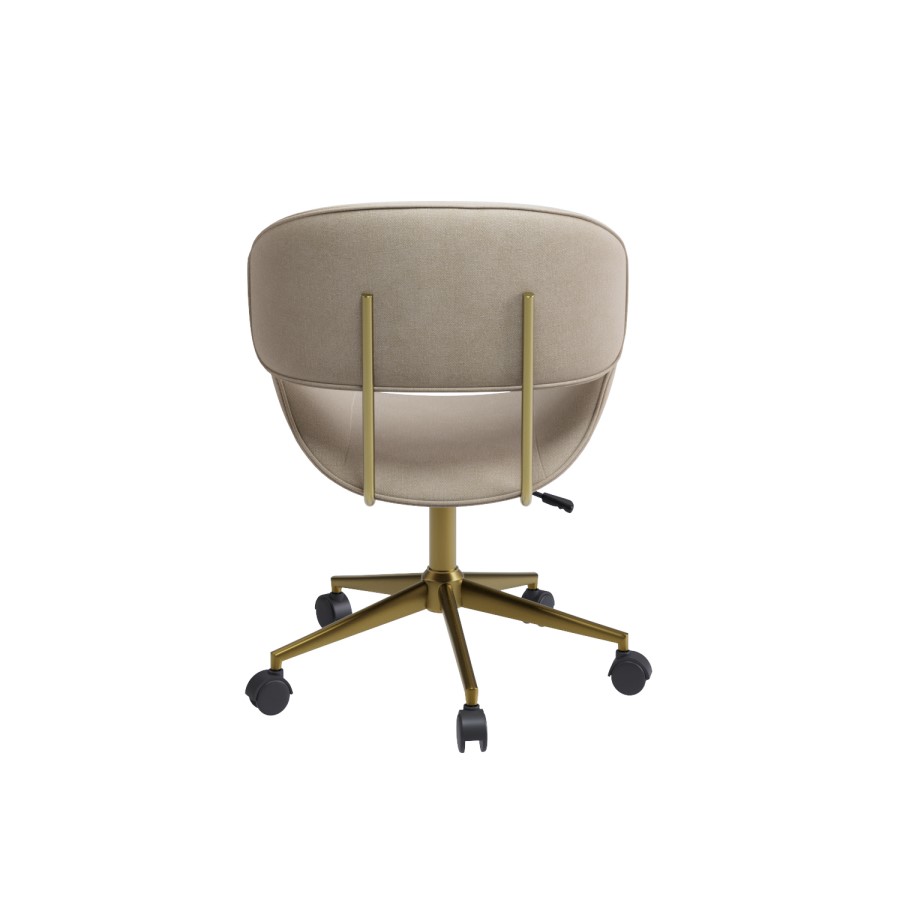 Beige Fabric Swivel Office Chair - Rafa