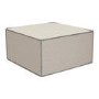 Large Square Light Grey Pouffe Stool in Woven Linen Fabric - Reign