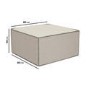 Large Square Light Grey Pouffe Stool in Woven Linen Fabric - Reign