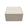 Large Square Light Grey Pouffe Stool in Woven Linen Fabric - Reign