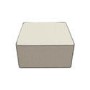 Large Square Light Grey Pouffe Stool in Woven Linen Fabric - Reign