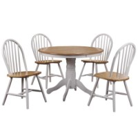 Rhode Island Solid Wood Round Dining Set with 4 Chairs