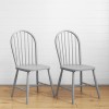 Windsor Dining Chairs in Grey Wood Set of 2 - Rhode Island 