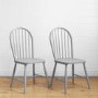 Windsor Dining Chairs in Grey Wood Set of 2 - Rhode Island