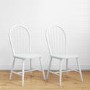 GRADE A1 - Rhode Island Pair of Wooden Windsor Dining Chairs - White