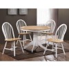 GRADE A1 - Rhode Island Pair of Windsor Chairs in White and Natural