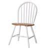 GRADE A1 - Rhode Island Pair of Windsor Wooden Dining Chairs in White and Natural