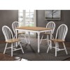 GRADE A1 - Rhode Island Pair of Windsor Wooden Dining Chairs in White and Natural