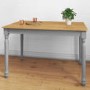 Rhode Island Rectangle Wooden Dining Table in Oak/Grey - 4 Seater