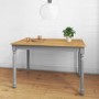 Rhode Island Rectangle Wooden Dining Table in Oak/Grey - 4 Seater