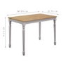 Rhode Island Rectangle Wooden Dining Table in Oak/Grey - 4 Seater