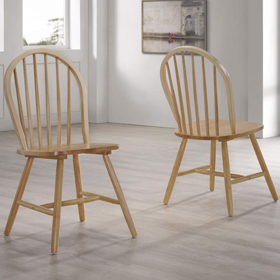 Rhode Island Pair of Windsor Chairs in Natural