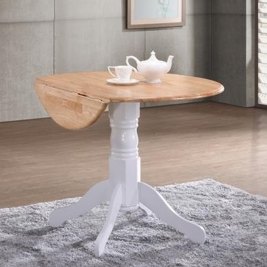 GRADE A2 - Rhode Island Round Drop Leaf Table White/Natural