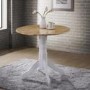 GRADE A2 - Rhode Island Round Drop Leaf Table White/Natural