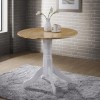 GRADE A2 - Rhode Island Round Drop Leaf Table White/Natural