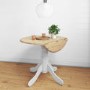 GRADE A1 - Rhode Island Round Drop Leaf Space Saving Dining Table in White/Natural - 4 Seater