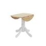 Small Round Drop Leaf Table in White & Wood - 2 Seater - Rhode Island