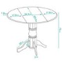 GRADE A1 - Rhode Island Round Drop Leaf Space Saving Dining Table in White/Natural - 4 Seater