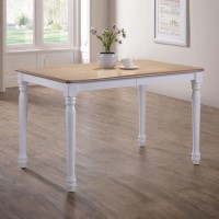 GRADE A1 - Rhode Island Rectangular Dining Table Extendable White/Natural