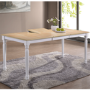 GRADE A1 - Rhode Island Wooden Extendable Dining Table in White/Natural - 6 Seater