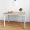 GRADE A2 - Rhode Island Wooden Extendable Dining Table in White/Natural - 6 Seater