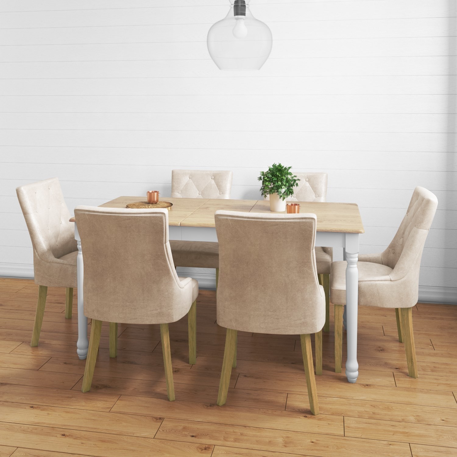 GRADE A1 - White Extendable Dining Table - Rhode Island - Furniture123