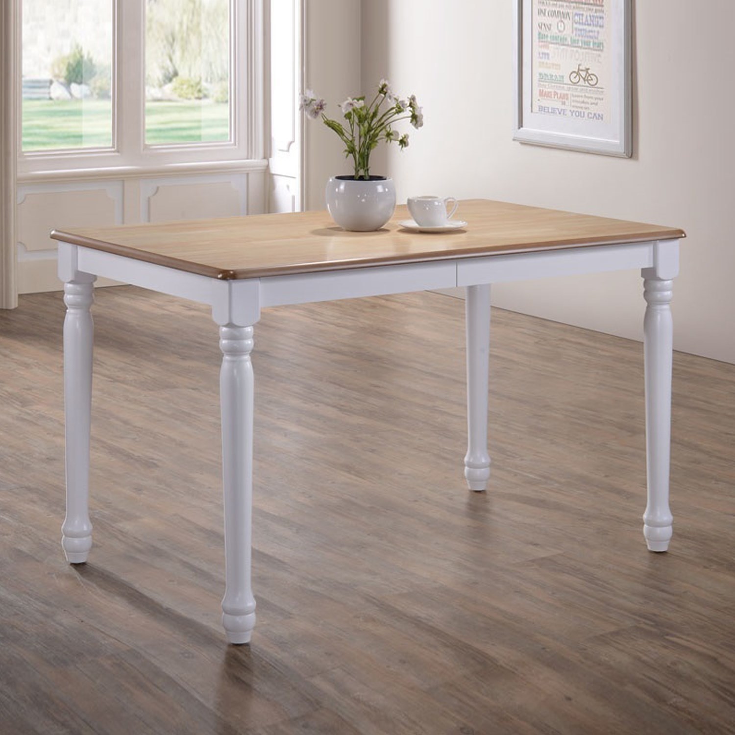 GRADE A1 - White Extendable Dining Table - Rhode Island - Furniture123