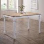 GRADE A2 - Rhode Island Wooden Extendable Dining Table in White/Natural - 6 Seater