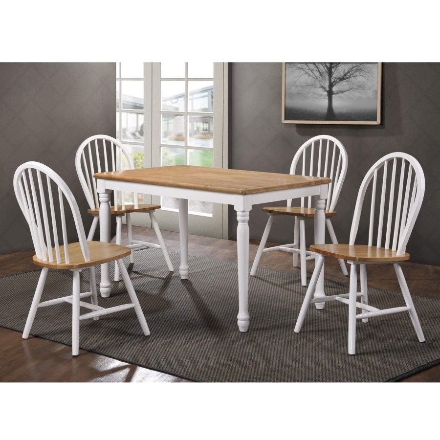 GRADE A1 - Rhode Island Rectangular Dining Table Extendable White/Natural