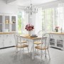 GRADE A1 - Rhode Island Wooden Extendable Dining Table in White/Natural - 6 Seater
