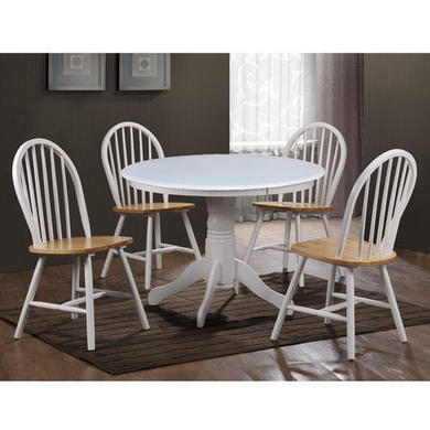 GRADE A1 - Rhode Island White Round Pedestal Dining Table - 4 Seater