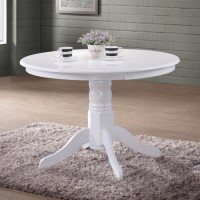 GRADE A1 - Rhode Island White Round Pedestal Dining Table - 4 Seater