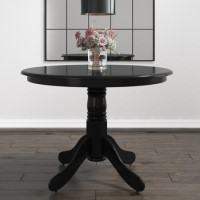 Small Round Dining Table in Black - Seats 4 - Rhode Island Small Round Dining Table in Black - Seats 4 - Rhode Island